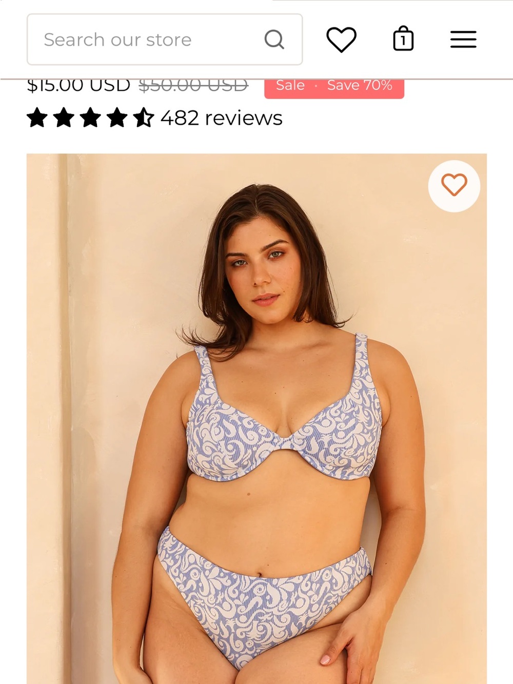 Dippin' Daisy's Blue Paisley Underwire Bikini Top - Picture 8 of 8